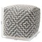 Baxton Studio Benjamin ModernBohemian Grey and Ivory Handwoven Cotton Blend Pouf Ottoman 191-11657-ZORO - alternate 6